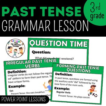 Preview of 3rd Grade Past tense PowerPoint Grammar lesson with Practice