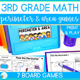 3rd Grade Perimeter & Area Games No Prep Review, Early Fin