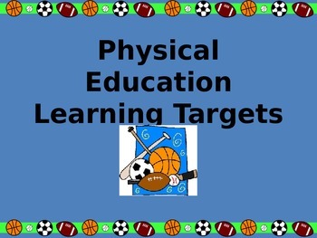 Preview of 3rd Grade Physical Education Standards Learning Target Posters