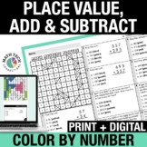 3rd Grade Place Value Addition & Subtraction Color by Numb
