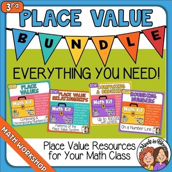 Preview of 3rd - Place Value Games & Worksheets, Comparing Numbers, Rounding 10 & 100