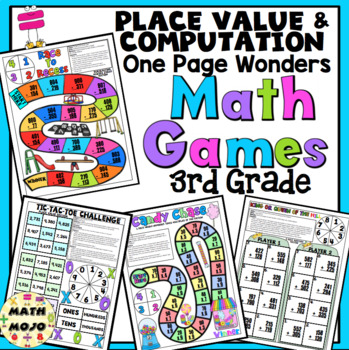 3rd Grade Place Value & Computation Games: One Page Wonders 3rd Grade ...