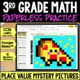 3rd Grade Place Value Color by Number Worksheets: Comparin