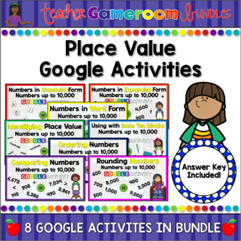 Preview of 3rd Grade Place Value Google Activity Bundle