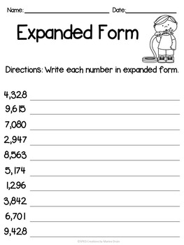 3rd Grade Place Value Matching Activities And Worksheets Tpt