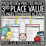 Math Test Prep Review 3rd Grade Place Value Worksheets Rounding Numbers Practice