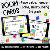 3rd Grade Place Value, Number Forms, & Rounding Boom Cards