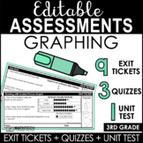 3rd Grade Scaled Bar Graphs & Line Plots Editable Assessme