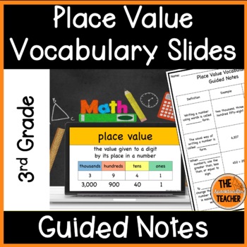 Preview of 3rd Grade Place Value Vocabulary Slides and Guided Notes