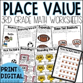 3rd Grade Place Value Worksheets, 3 Digit Addition and Sub