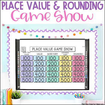 Preview of 3rd Grade Expanded Form & Word Form Place Value and Rounding Math Game Show
