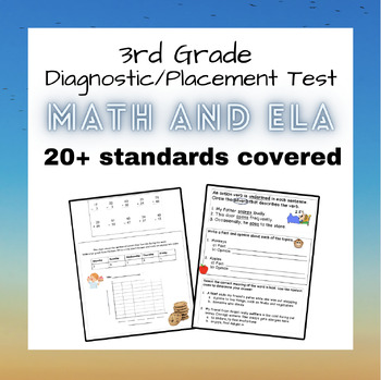 Preview of 3rd Grade Placement/Diagnostic Test- Math and ELA