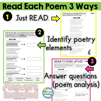 3rd Grade Poems with Questions ~ Built in Stop and Think ...