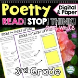 3rd Grade Poetry Reading Comprehension Poem Elements and Analysis