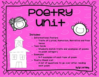 Preview of 3rd Grade Poetry Unit Including Task Cards