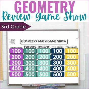 Preview of 3rd Grade Polygon Quadrilateral 3D Shape Lines Geometry Math Review Game Show