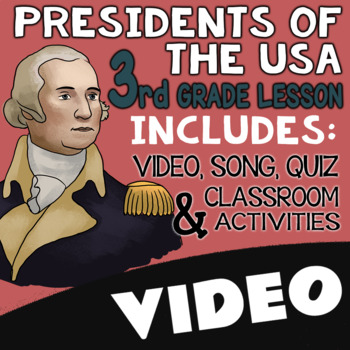 Preview of 3rd Grade Presidents Day Activities & Worksheets with Video