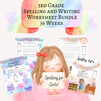 Preview of 3rd Grade Printable, Spelling Activities, Writing Prompts, Homeschool Spelling,