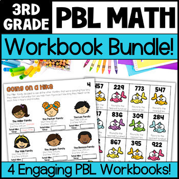 Preview of 3rd Grade Math Project-Based Learning Multiplication, Division, Area PBL Bundle