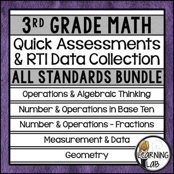 Preview of 3rd Grade Quick Assessments and RTI Data Collection - All Standards BUNDLE