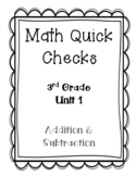 3rd Grade Math Quick Checks Unit 1