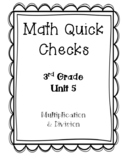 3rd Grade Math Quick Checks Unit 5