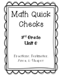 3rd Grade Math Quick Checks Unit 6