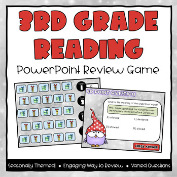 Preview of 3rd Grade Reading Christmas Powerpoint Review Game