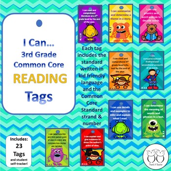 Preview of 3rd Grade Reading Common Core Tags