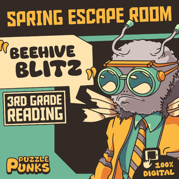 Preview of 3rd Grade Reading Comprehension Escape Room | Digital | Spring, Easter, Patricks