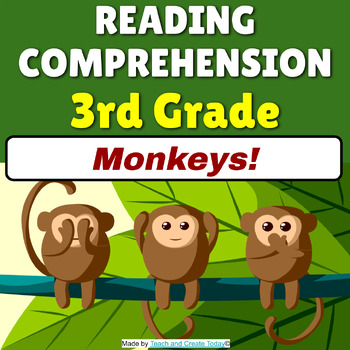 Preview of 3rd Grade Reading Comprehension Passage and Questions   Monkeys