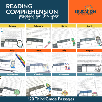 Preview of 3rd Grade Reading Comprehension Passages | Main Idea and Details