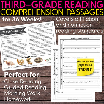 Preview of 3rd Grade Reading Comprehension Passages [Nonfiction & Fiction]