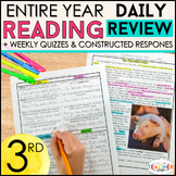 3rd Grade Reading Comprehension Passages & Quizzes | with Constructed Responses