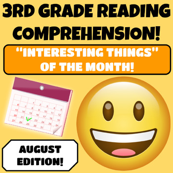 Preview of 3rd Grade Reading Comprehension Passages and Questions  August Back To School