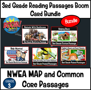 Preview of 3rd Grade Reading Comprehension Passages and Questions Boom Cards