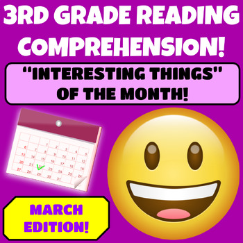 Preview of SPRING SALE 3rd Grade Reading Comprehension Passages and Questions  March