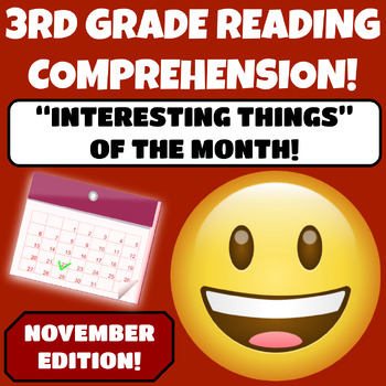 Preview of 3rd Grade Reading Comprehension Passages and Questions  November  Fall