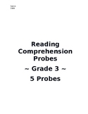 3rd Grade Reading Comprehension Probe - IEP Goals- 5 Pack - Set 2