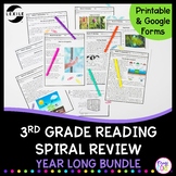 3rd Grade Reading Comprehension Spiral Review - Full Year 