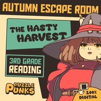 Preview of 3rd Grade Reading Comprehension Escape Room | Digital | Fall, Autumn, Halloween