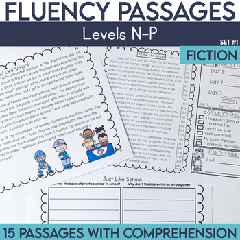 Preview of 3rd Grade Reading Fluency Passages | Level N-P | Comprehension | Timed Practice