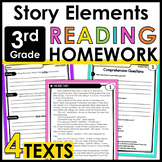 3rd Grade Reading Homework Review - Story Elements - Commo