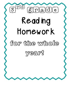 Preview of 3rd Grade Reading Homework for the year!