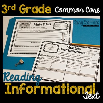 Preview of 3rd Grade Reading Informational Text Graphic Organizers for Common Core