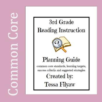 Preview of 3rd Grade Common Core Reading Instruction Planning Guide With Success Criteria