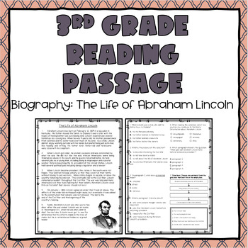 3rd grade biography reading passages
