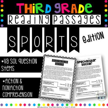 Preview of 3rd Grade Reading Passages & Comprehension Questions - Sports Edition