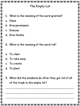 3rd Grade Reading Passages and Comprehension Questions by 