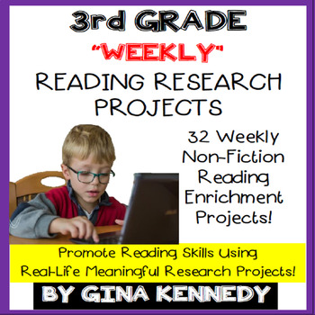 Preview of 3rd Grade Reading Projects, Weekly Enrichment All Year, PDF and Digital!